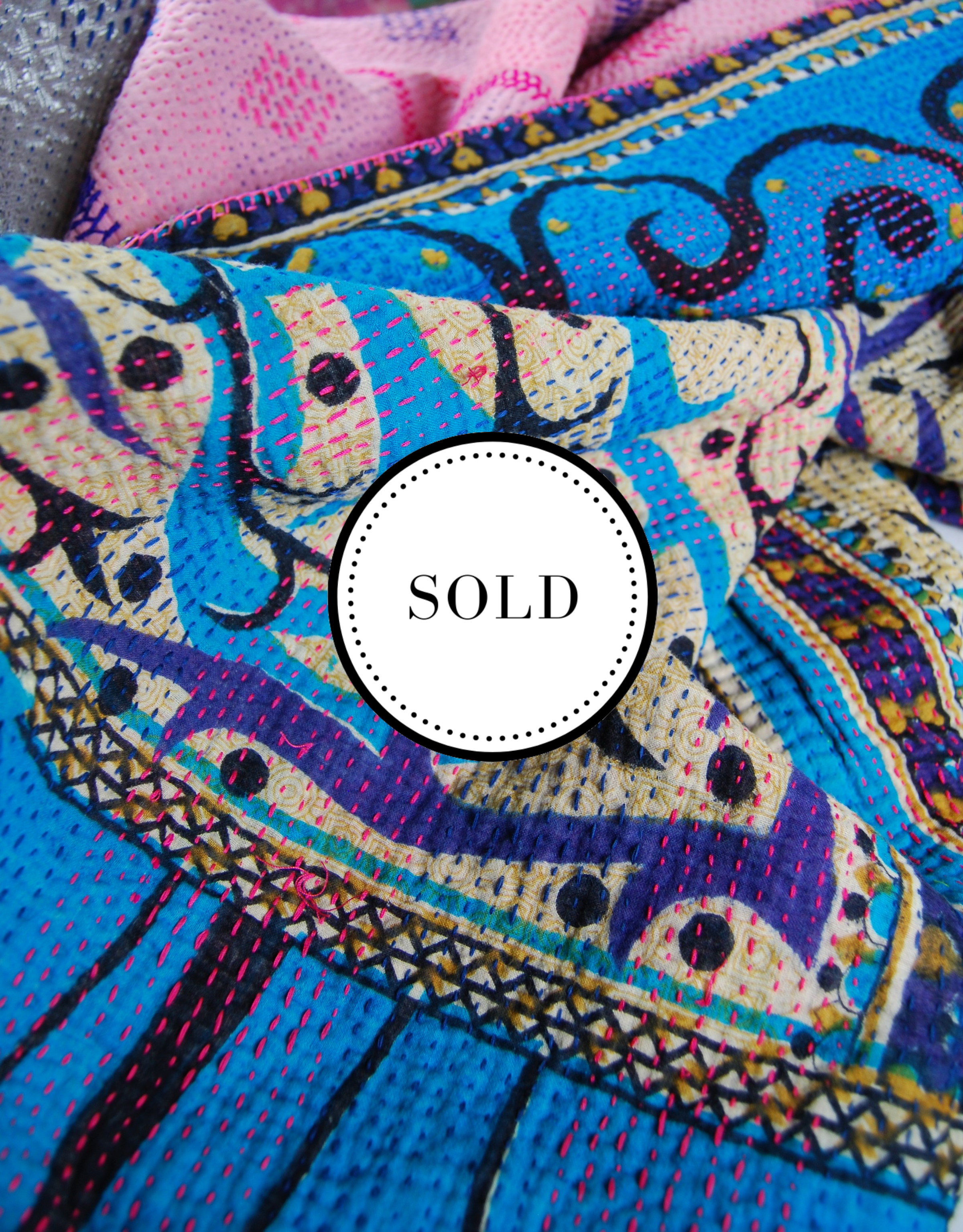 Large best sale kantha quilt